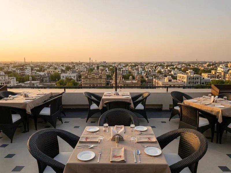 360 Rooftop Restaurant with panoramic views of Jamnagar skyline