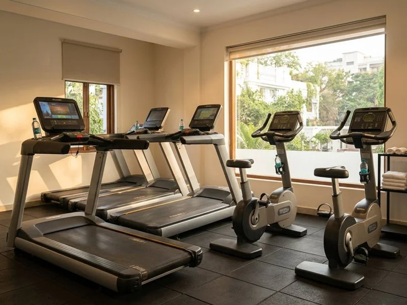 Cardio equipment including treadmills and exercise bikes