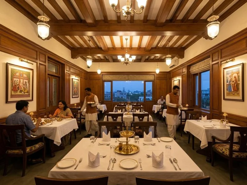 Elegant indoor dining hall at Aram Restaurant