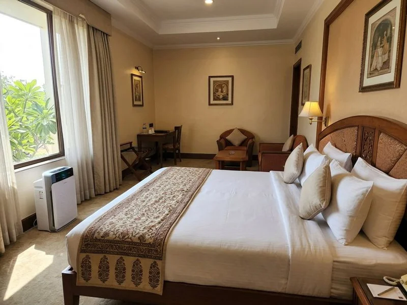 Super Deluxe Room with king-size bed and air purifier