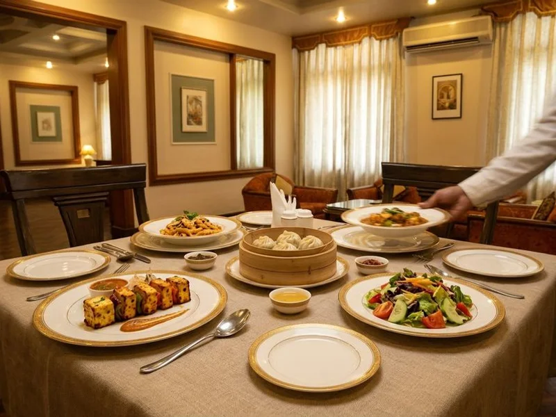 Pure vegetarian multi-cuisine dishes served at the rooftop restaurant