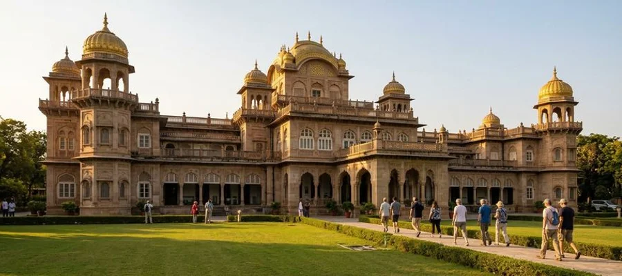 Heritage landmarks of Jamnagar including Pratap Vilas Palace and Lakhota Lake